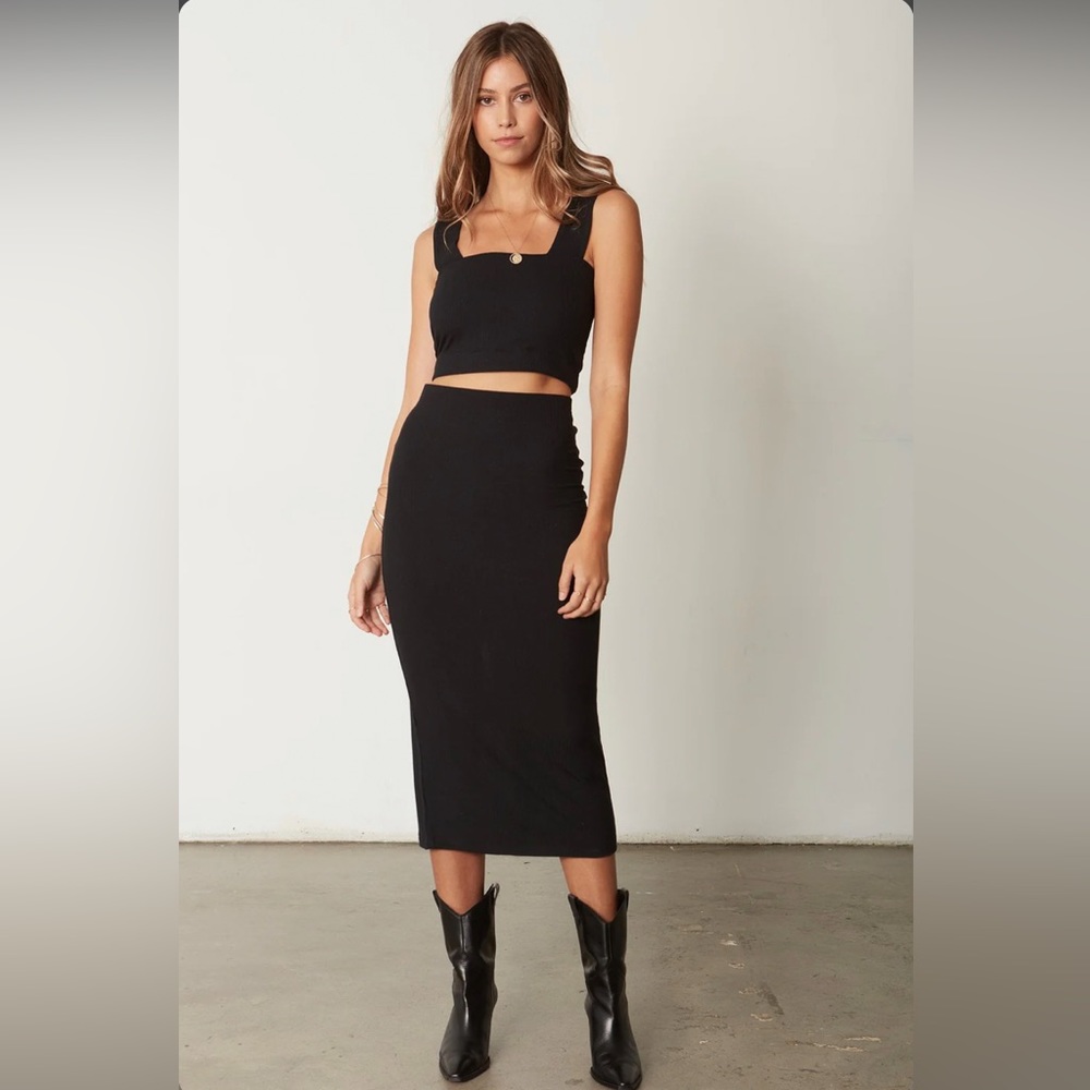 STILLWATER MID LENGTH SKIRT, BACK SLIT
